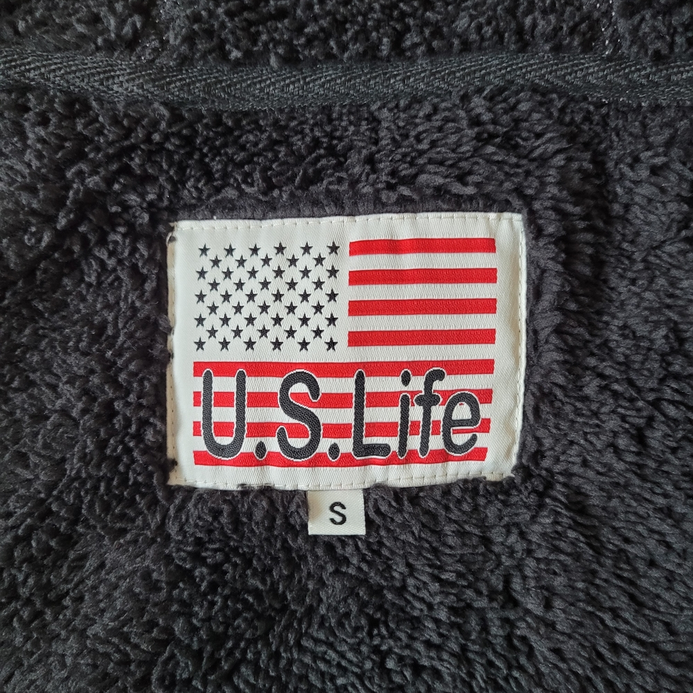 U.S. Life Men's Heather Gray Sherpa-Fleece Lined Full-Zip Hoodie - Picture 8 of 11